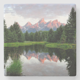 Posavasos De Piedra Reflexiones magníficas de Teton sobre la charca