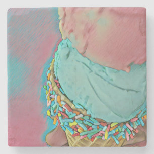 Posavasos De Piedra Regalo de amante de los helados de chocolate