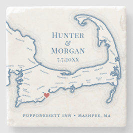 Posavasos De Piedra Regalo de boda en el destino de Cape Cod
