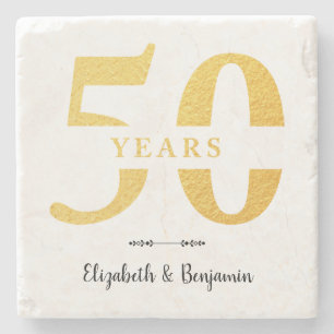 Posavasos De Piedra Regalo de Bodas de Oro Personalizado 50 Aniversari