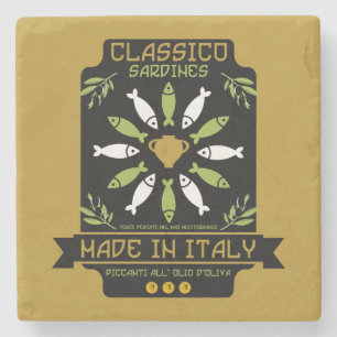 Posavasos De Piedra Regalo de cocina impresa de arte de sardinas itali