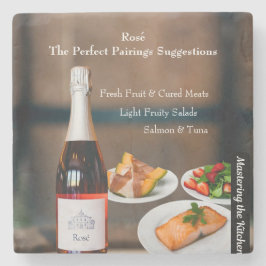 Posavasos De Piedra Regalo de cocina para amante del vino rosado/para