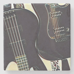 Posavasos De Piedra Regalo de cumpleaños de guitarrista vintage