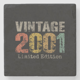 Posavasos De Piedra Regalo de cumpleaños número 25 texto Vintage 2001