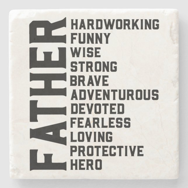 Posavasos De Piedra Regalo de cumpleaños padre regalo de papá (Anverso)