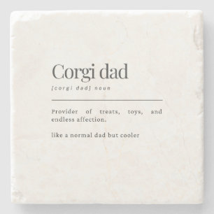Posavasos De Piedra Regalo de cumpleaños para papá de Corgi con defini