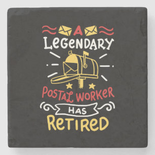 Posavasos De Piedra Regalo de jubilación de trabajador postal retirado