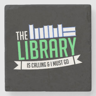 Posavasos De Piedra Regalo de libros de bibliotecas bibliotecarias