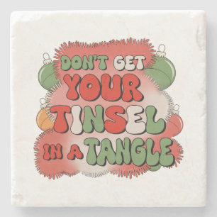 Posavasos De Piedra Regalo de Navidad en un ángulo