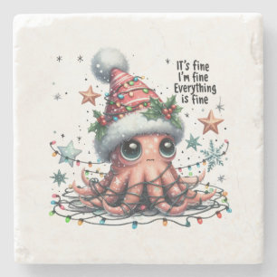 Posavasos De Piedra Regalo de Navidad Está bien. Estoy bien