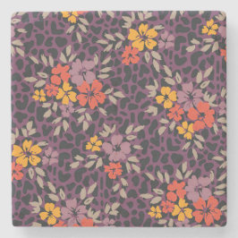 Posavasos De Piedra Regalo de Navidad Negrita Floral de gran tamaño pi