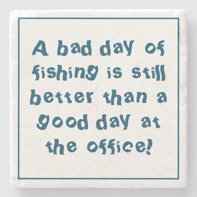 Posavasos De Piedra Regalo de pescador con cotización de pesca (Anverso)