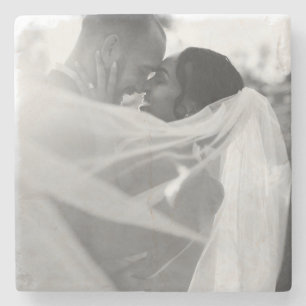 Posavasos De Piedra Regalo de plantilla de foto en blanco y negro pers