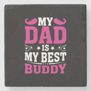 Posavasos De Piedra Regalo del Día del Padre Mi Papá Es Mi Mejor Bud