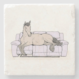 Posavasos De Piedra Regalo divertido para amantes de caballos Cojín ri