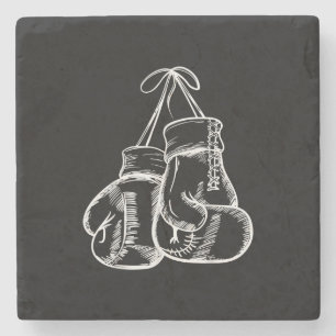 Posavasos De Piedra Regalo Guantes de Boxeo Blancos de Amor Retro Boxe