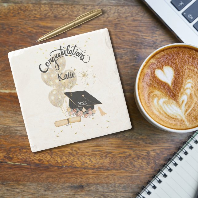 Posavasos De Piedra Regalo moderno de graduación (Subido por el creador)