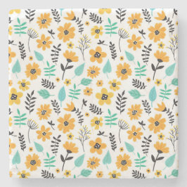 Posavasos De Piedra Regalo navideño Mano Cuta Dibujada Floral Colorido