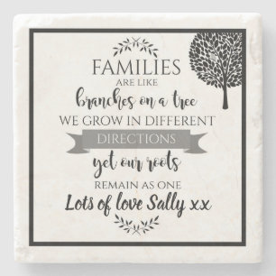 Posavasos De Piedra Regalo personalizado en árbol familiar