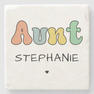 Posavasos De Piedra Regalo personalizado tía Retro Tía Personalizada