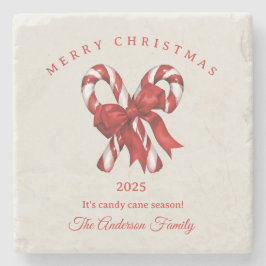 Posavasos De Piedra Regalo rojo para Navidades de caña de personalizad