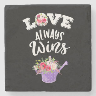 Posavasos De Piedra Regalos de Boda El Amor Siempre Gana