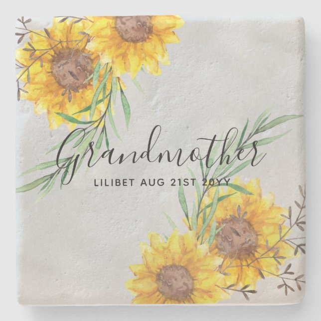 Posavasos De Piedra Regalos de GRANDMA - Personalización del tema del  (Anverso)