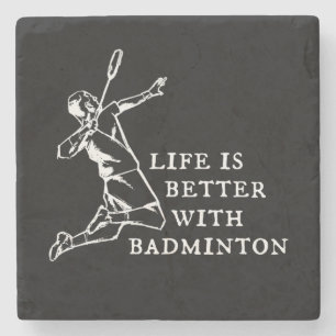Posavasos De Piedra Regalos de jugadores de Badminton