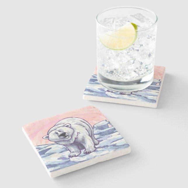 Posavasos De Piedra Regalos y accesorios de oso polar (Lateral)