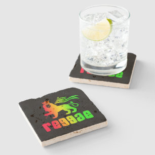 Posavasos De Piedra Reggae Rasta Lion