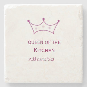 Posavasos De Piedra reina de cocina corona malva cocinar nombre chef