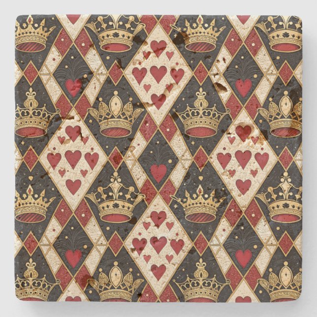 Posavasos De Piedra Reina de Corazones (Anverso)