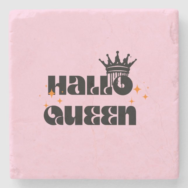 Posavasos De Piedra Reina de Halloween, Halloqueen, arte de Halloween  (Anverso)