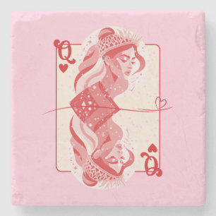 Posavasos De Piedra Reina del arte de la adormidera roja