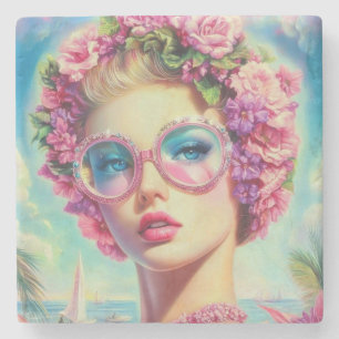 Posavasos De Piedra Reina del glamour tropical