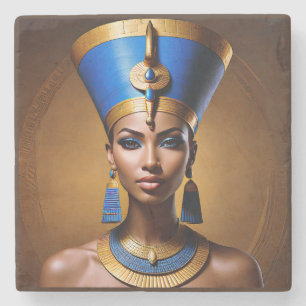Posavasos De Piedra "Reina Nefertiti", bella antigua reina africana