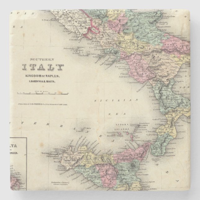 Posavasos De Piedra Reino meridional de Italia de Nápoles (Anverso)