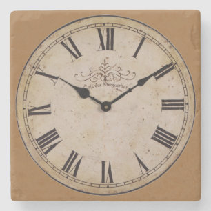 Posavasos De Piedra Reloj de pared de vintage