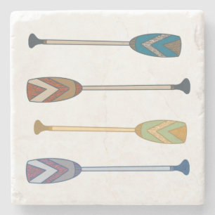 Posavasos De Piedra Remos de canoa de madera retro