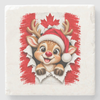 Posavasos De Piedra Reno canadiense de Navidad