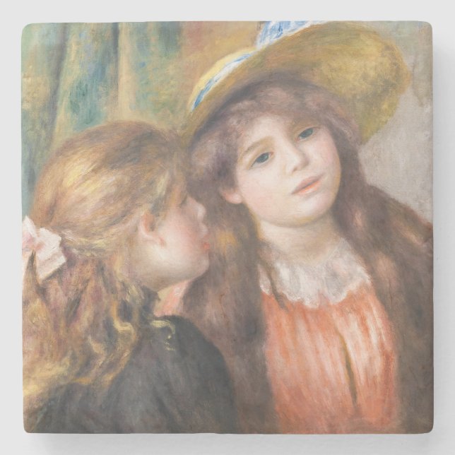 Posavasos De Piedra Renoir - Retrato de dos niñas pequeñas (Anverso)