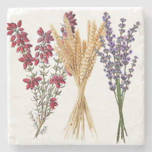 Posavasos De Piedra Repisas de mármol - Brezo, Trigo y Lavanda