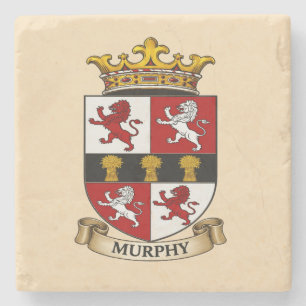 Posavasos De Piedra Repisas del Escudo de Armas de la Familia Murphy