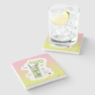 POSAVASOS DE PIEDRA REPOSA PIEZAS DE PIEDRA - RECETA DE COCTEL MOJITO