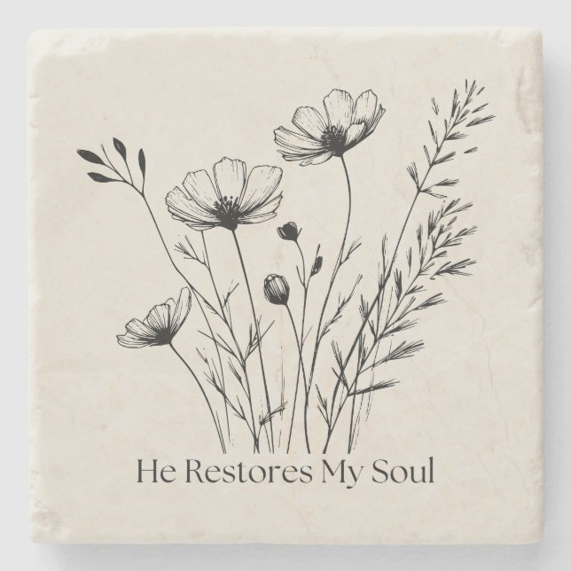 Posavasos De Piedra Restaura mi diseño Minimalista Soul (Anverso)