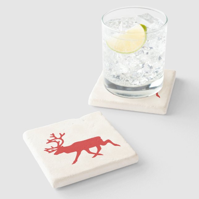 Posavasos De Piedra Resto Rojo / Silhouette Caribou (Lateral)