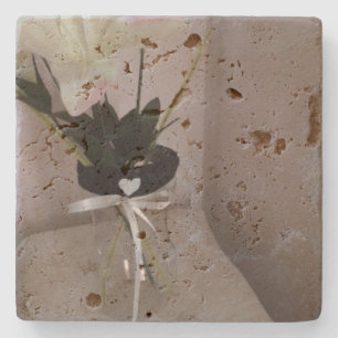 Posavasos De Piedra Resumen de flores embellecidas