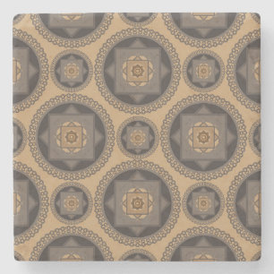 Posavasos De Piedra Resumen de lujo Patrón floral Mandala