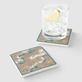 Posavasos De Piedra Resumen del Camuflaje de la Tierra Brown