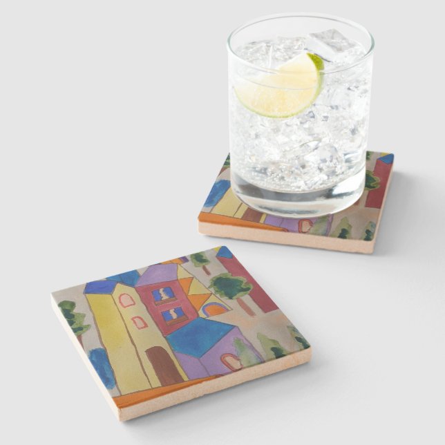 Posavasos De Piedra Resumen del pueblo de verano (Lateral)